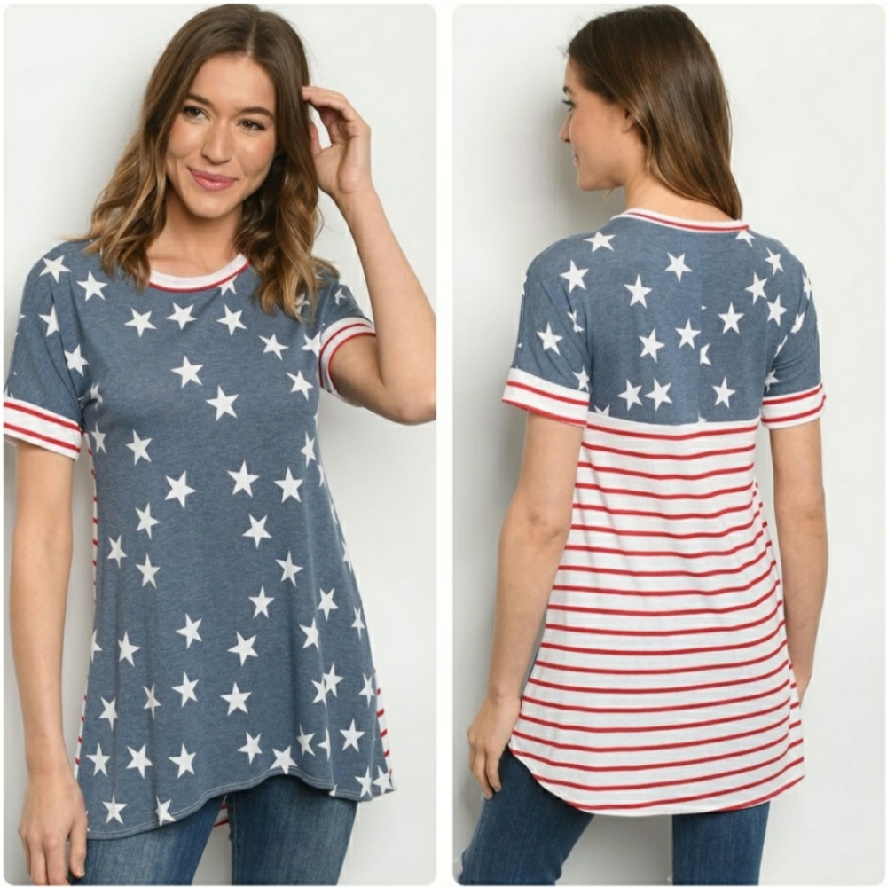 New arrival!! Cute patriotic stars and stripes tee